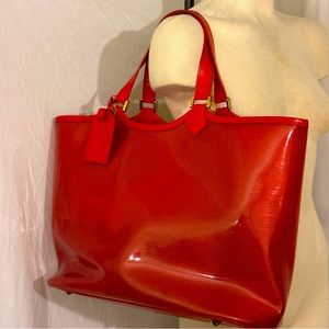 Authentic Louis Vuitton Red Epi Plage Lagoon Bay GM Beach Tote. CA0071.